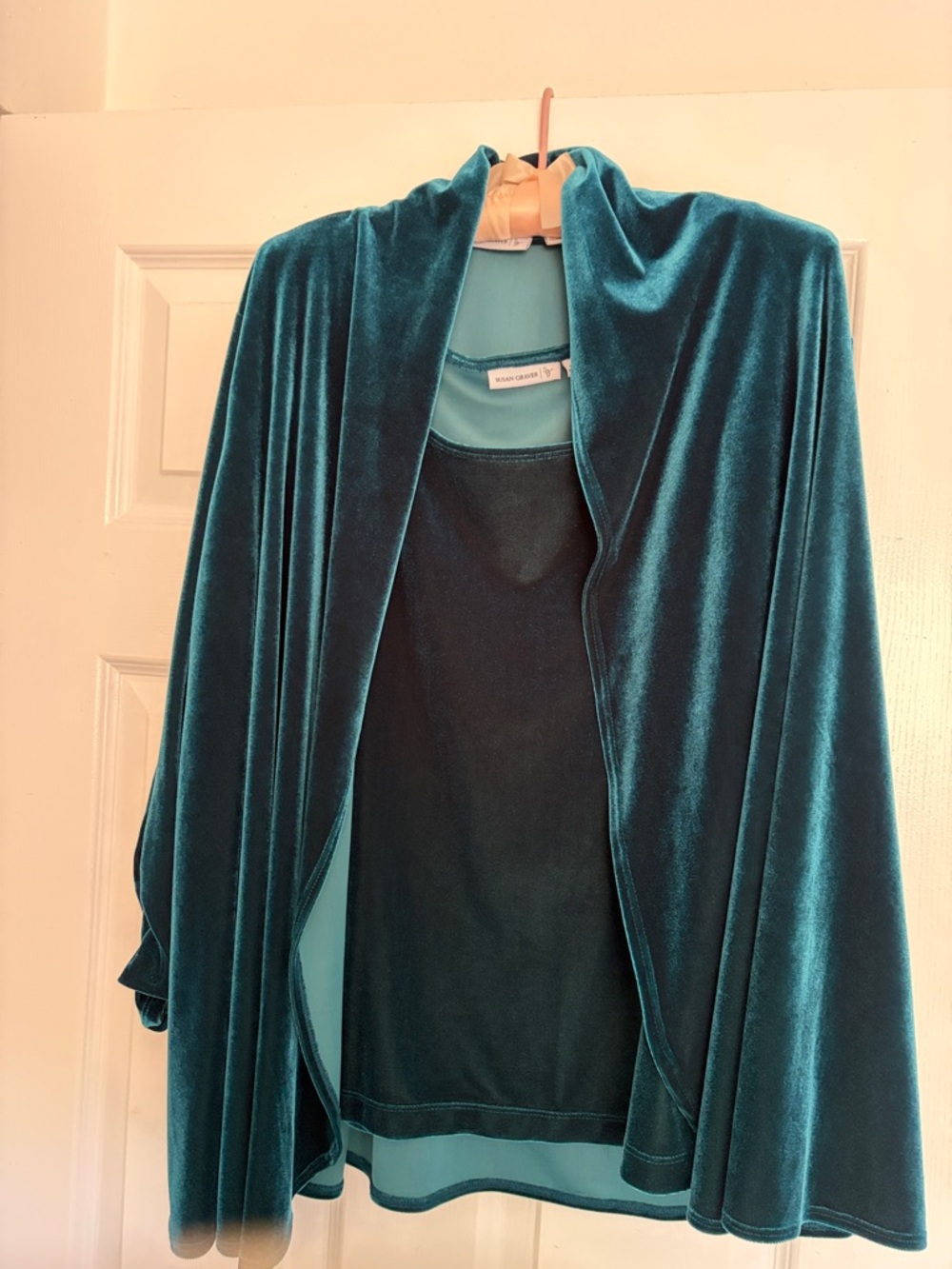 Susan Graver Teal Velvet Tank with Jacket
